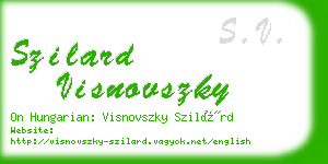 szilard visnovszky business card